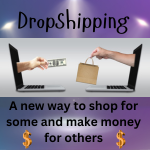 a picture about drop shipping where you see 2 computer face to face with hands sticking out, one with a parcel and the other with money